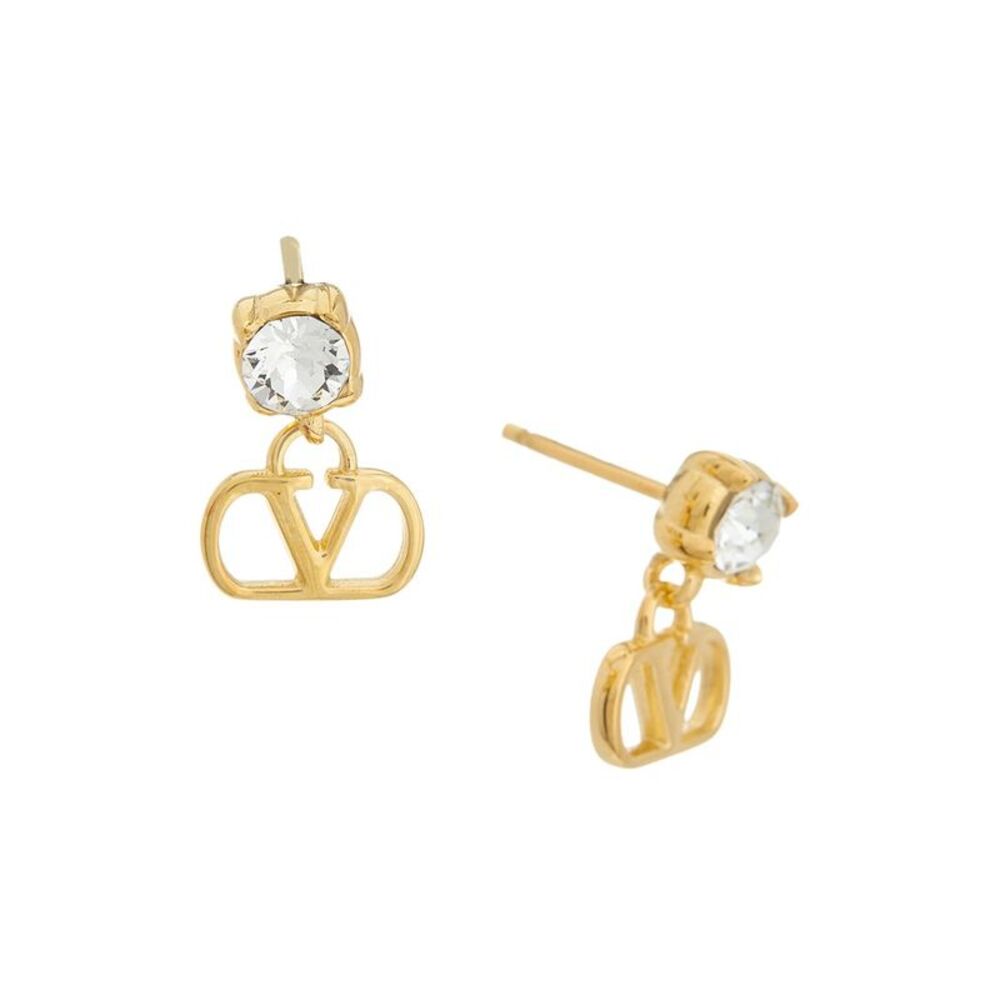 Valentino Vlogo Signature Swarovski Earrings, Yellow
